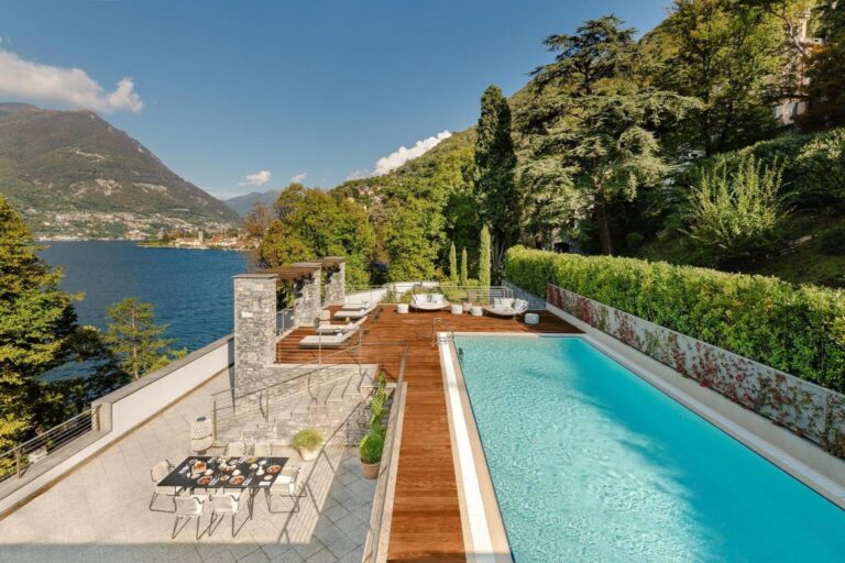 Mandarin Oriental Lago di Como – piscina exterioară a vilei cu vedere la Lacul Como, Blevio