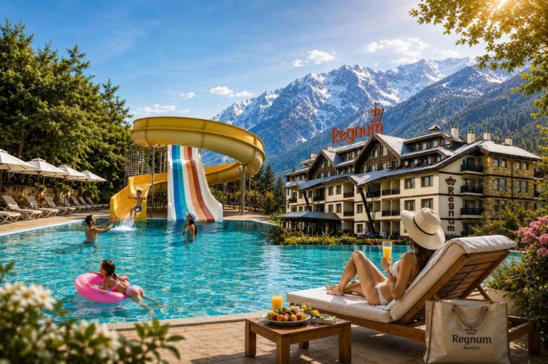 Regnum Bansko Ski Hotel & SPA – piscina exterioară cu tobogane